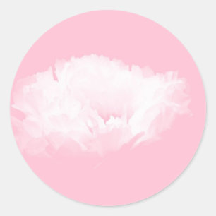 Soft Pink White Peony - Floral Ronde Sticker