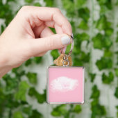 Soft Pink White Peony Floral Sleutelhanger (Hand)