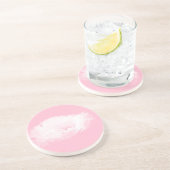 Soft Pink White Peony - Floral Zandsteen Onderzetter (Zijkant)