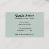 Soft Pink Wild Roos Wedding Planner Visitekaartje (Achterkant)