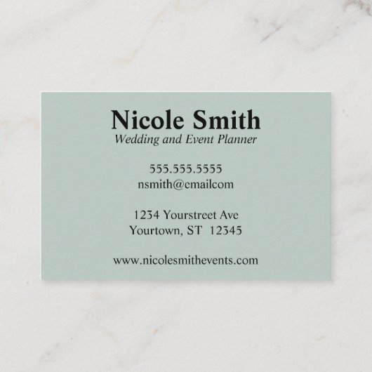 Soft Pink Wild Roos Wedding Planner Visitekaartje (Achterkant)