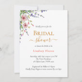 Soft Pink Wilde Bloemen Greenery Gold Vrijgezellen Kaart (Voorkant)