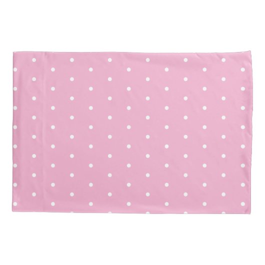 Soft Pink with White Dots Standard Size Kussensloop (Achterkant-Links)