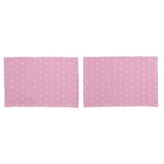 Soft Pink with White Dots Standard Size Kussensloop (Voorkant-Set)