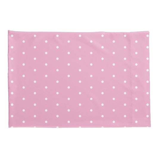 Soft Pink with White Dots Standard Size Kussensloop (Achterkant-Rechts)