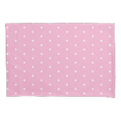 Soft Pink with White Dots Standard Size Kussensloop (Voorkant-Links)