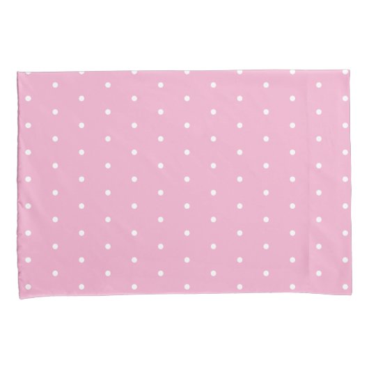 Soft Pink with White Dots Standard Size Kussensloop (Voorkant-Rechts)