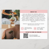 Soft Pink Your Logo Photos QR Spa Salon Flyer (Achterkant)