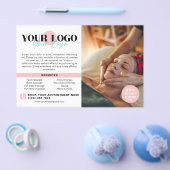 Soft Pink Your Logo Photos QR Spa Salon Flyer (Enkel)
