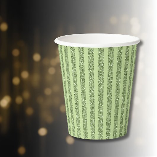 Soft Pistachio Glitter Style Minimal Pattern Papieren Bekers