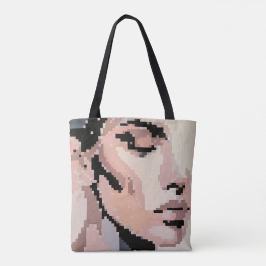 Soft Pixel Portrait in Pale Tone Tote Bag (Achterkant)