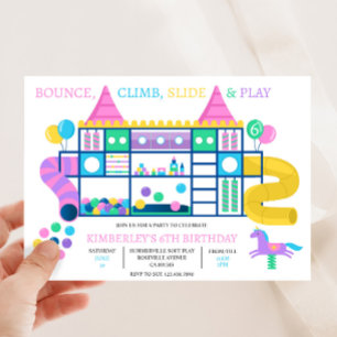 Soft Play Bounce Invitation Oerwoud Gym Invitation Kaart