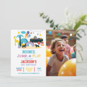 Soft Play Bounce Jump Verjaardagsfeestuitnodiging Kaart (Staand voorkant)