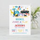 Soft Play Bounce Jump Verjaardagsfeestuitnodiging Kaart (Staand voorkant)
