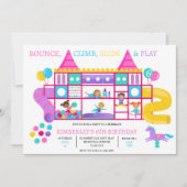 Soft Play Indoor Oerwoud Gym Verjaardagsuitnodigin Kaart (Voorkant)