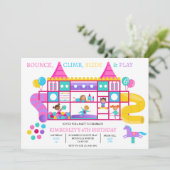 Soft Play Indoor Oerwoud Gym Verjaardagsuitnodigin Kaart (Staand voorkant)