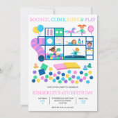 Soft Play Oerwoud Gym Verjaardagsfeestuitnodiging Kaart (Voorkant)