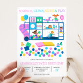 Soft Play Oerwoud Gym Verjaardagsfeestuitnodiging Kaart