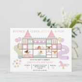 Soft Play Oerwoud Gym Verjaardagsfeestuitnodiging Kaart (Staand voorkant)