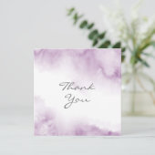 Soft Plum Mauve Waterverf Abstract Lijst Bedankkaart (Staand voorkant)