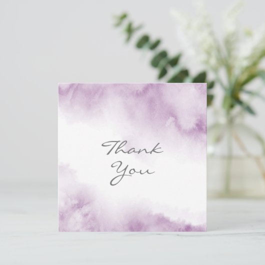 Soft Plum Mauve Waterverf Abstract Lijst Bedankkaart (Staand voorkant)
