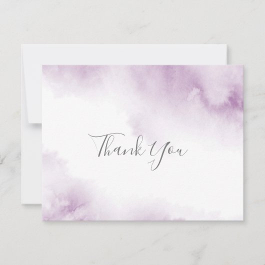 Soft Plum Mauve Waterverf Abstract Lijst Dank u we Bedankkaart (Voorkant)