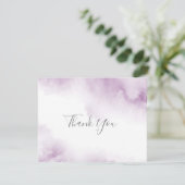 Soft Plum Mauve Waterverf Abstract Lijst Dank u we Bedankkaart (Staand voorkant)