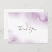 Soft Plum Mauve Waterverf Abstract Lijst Dank u we Bedankkaart (Voorkant / Achterkant)