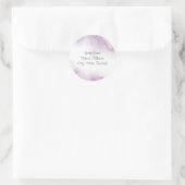 "Soft Plum Mauve Waterverf Abstract Lijst" Etikett Ronde Sticker (Tas)