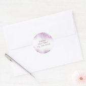 "Soft Plum Mauve Waterverf Abstract Lijst" Etikett Ronde Sticker (Envelop)