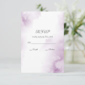Soft Plum Mauve Waterverf Abstract Lijst RSVP Kaartje (Staand voorkant)