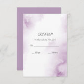Soft Plum Mauve Waterverf Abstract Lijst RSVP Kaartje (Voorkant / Achterkant)