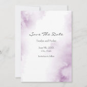 Soft Plum Mauve Waterverf Abstract Lijst Save The Date (Voorkant)