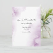 Soft Plum Mauve Waterverf Abstract Lijst Save The Date (Staand voorkant)