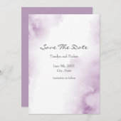 Soft Plum Mauve Waterverf Abstract Lijst Save The Date (Voorkant / Achterkant)