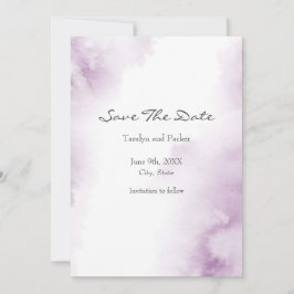 Soft Plum Mauve Waterverf Abstract Lijst Save The Date