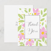 Soft Plum Pink Floral Bouquet Bedankkaart (Voorkant / Achterkant)