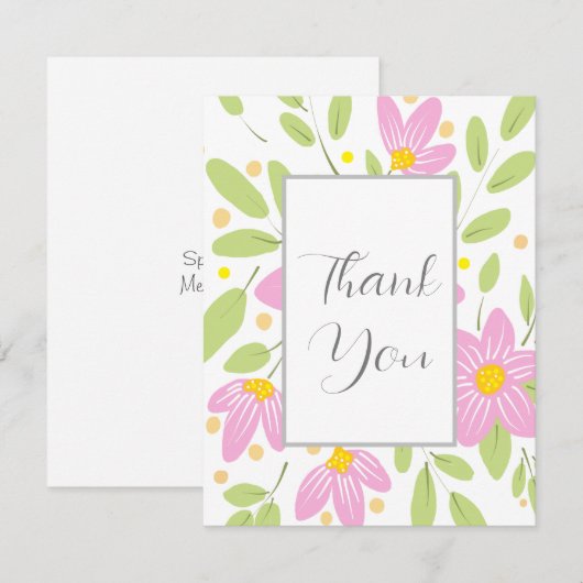 Soft Plum Pink Floral Bouquet Bedankkaart (Voorkant / Achterkant)