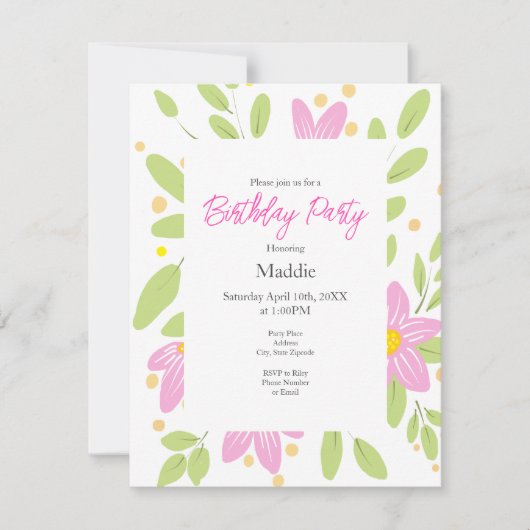 Soft Plum Pink Floral Bouquet Kaart (Voorkant)