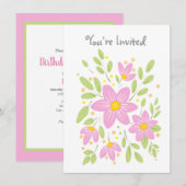 Soft Plum Pink Floral Bouquet Kaart (Voorkant / Achterkant)