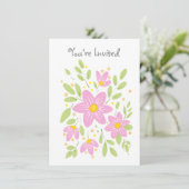 Soft Plum Pink Floral Bouquet Kaart (Staand voorkant)