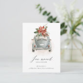 Soft Poinsettia Floral-kerstauto die ik heb verpla Briefkaart (Staand voorkant)