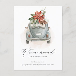 Soft Poinsettia Floral-kerstauto die we hebben ver Briefkaart