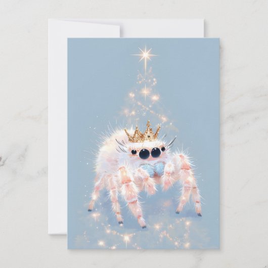 Soft Pretty Jumping Spider Christmas Cards Feestdagenkaart (Voorkant)