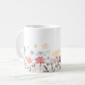 Soft Pretty Watercolor Art Flowers Koffiemok (Voorkant links)