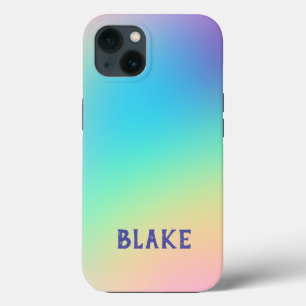 Soft Prismatic Pastel Custom Name iPhone Case