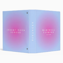 Soft Purple Blue Gradient Aura 3 Ring Binder 