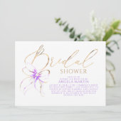 Soft Purple Bow Elegant Romantic Bridal Shower Kaart (Staand voorkant)