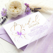 Soft Purple Bow Elegant Romantic Bridal Shower Kaart