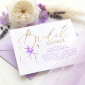 Soft Purple Bow Elegant Romantic Bridal Shower Kaart